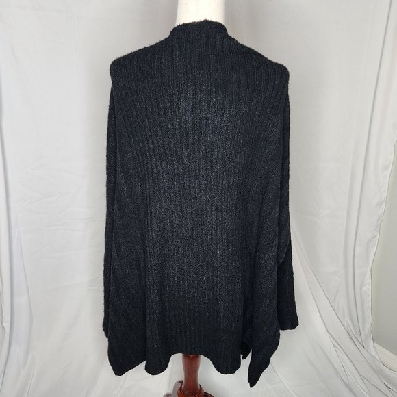 Topshop Long Black Oversized Open Front Cardigan Size 14/XL - Picture 4 of 12
